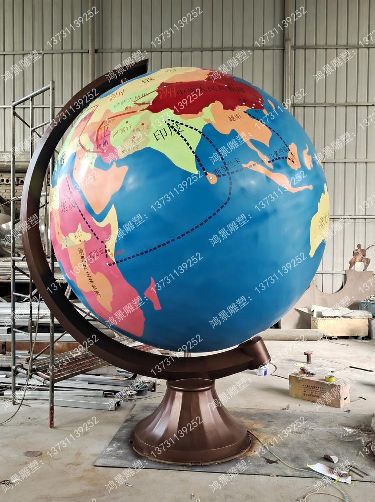 3米不锈钢地球仪模型，军区地球仪雕塑工程案例